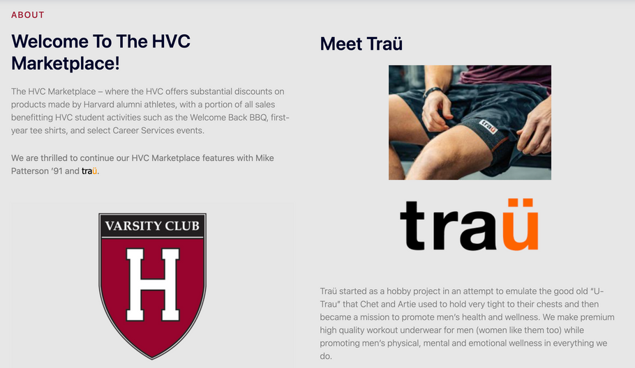Traü partners with the Harvard Varsity Club!